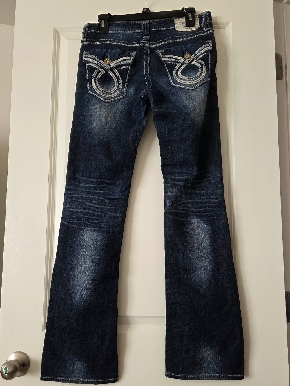 Y2k Big Star Maddie Bottcut Jeans Womens 28 Long Low Rise Western Grunge Rodeo